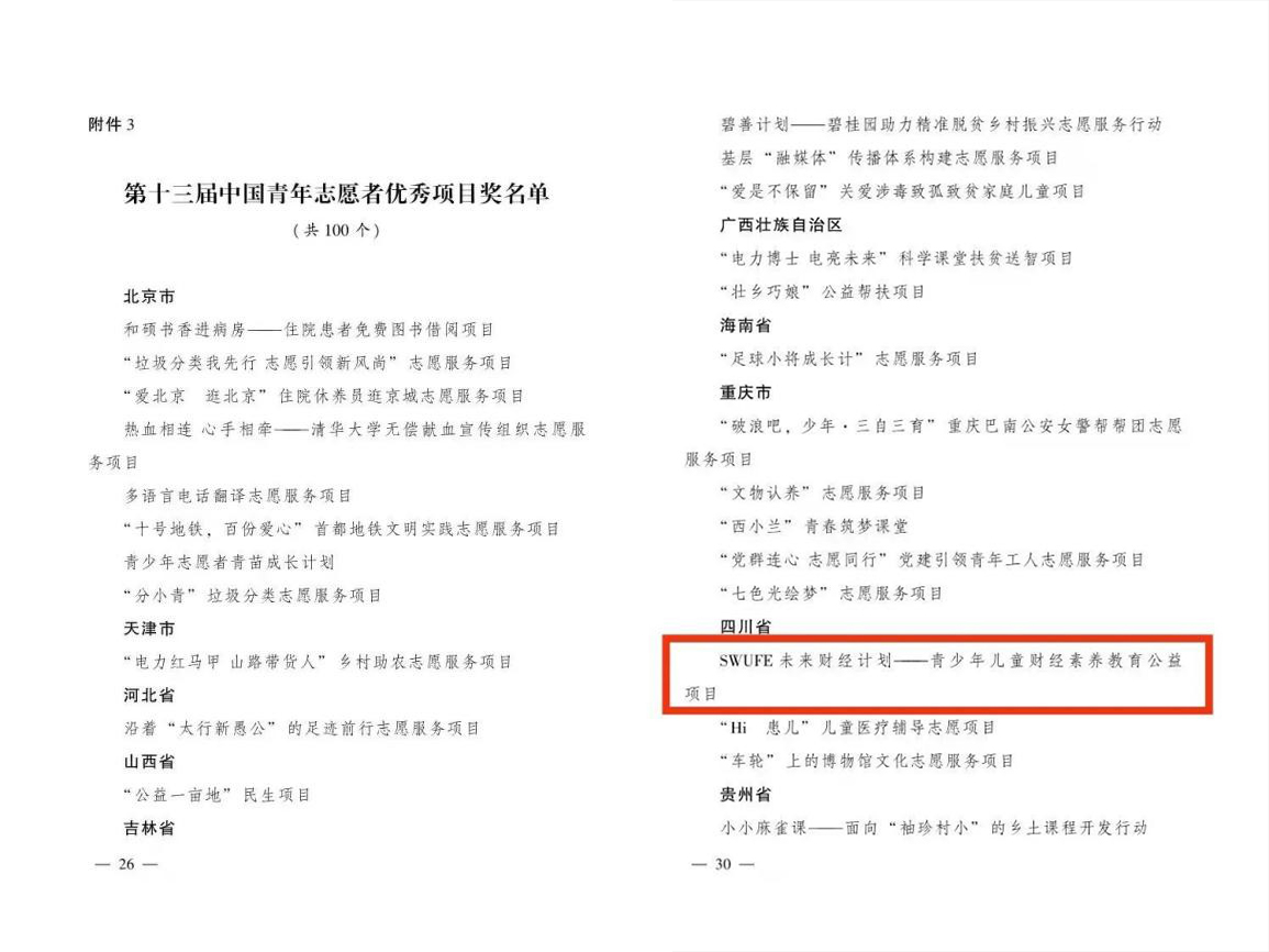 青春志愿，与爱同行——我校志愿服务品牌项目获团中央表彰